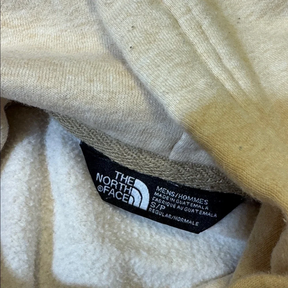 The North Face mens S Small cream fleece cotton blend pullover hoodie EUC